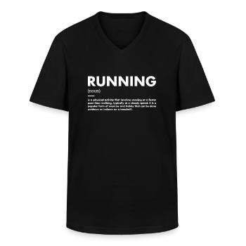 Sport Definition Running - Men's V-Neck T-Shirt - black - Front - AI Model Male 178 dark (178cm)