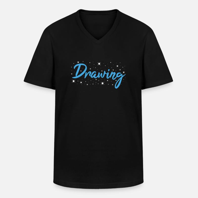 Drawer Drawing - Männer-T-Shirt mit V-Ausschnitt - Schwarz