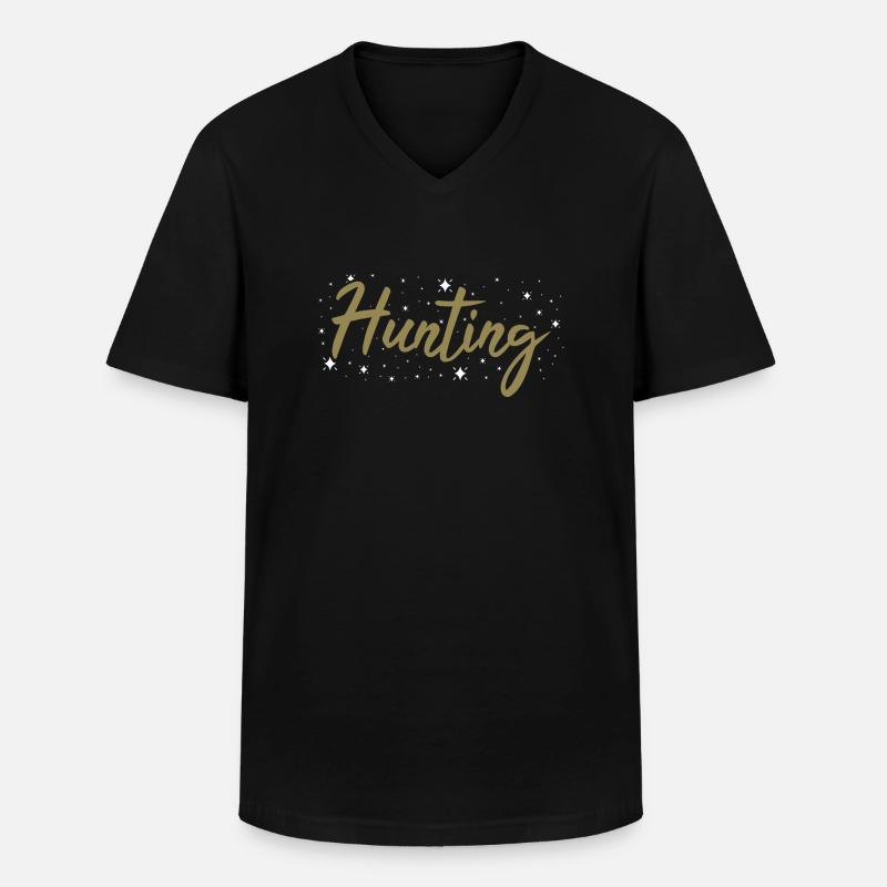 Hunter Hunting - Männer-T-Shirt mit V-Ausschnitt - Schwarz
