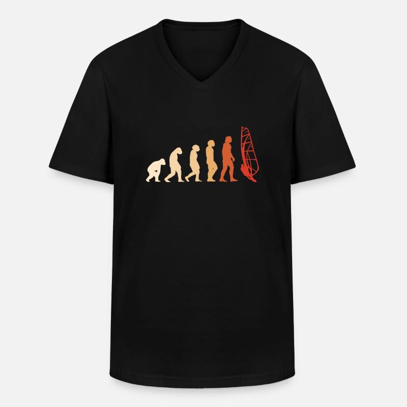 Sport Evolution Windsurfing - Männer-T-Shirt mit V-Ausschnitt - Schwarz