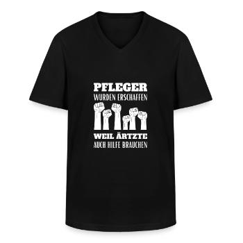 Pfleger Pflegekraft Geschenk - Männer-T-Shirt mit V-Ausschnitt - Schwarz - Vorne - AI Model Male 178 dark (178cm)