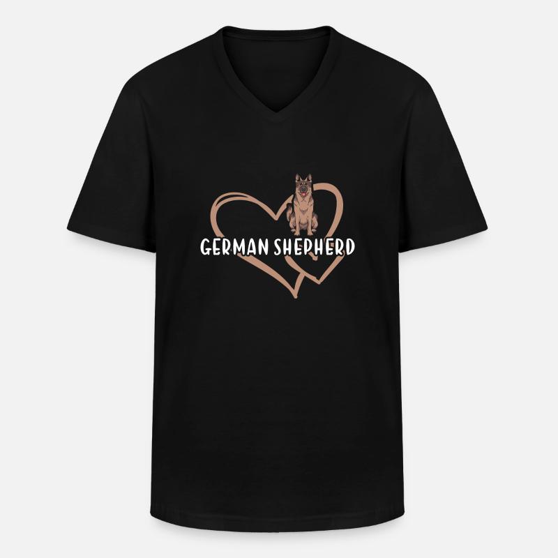 German Shepherd Heart - Männer-T-Shirt mit V-Ausschnitt - Schwarz