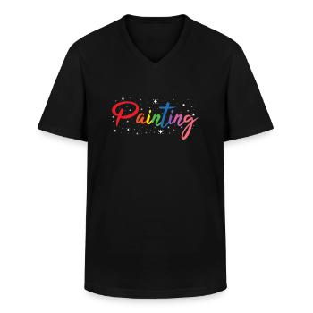 Painter Painting - Männer-T-Shirt mit V-Ausschnitt - Schwarz - Vorne - AI Model Male 178 dark (178cm)