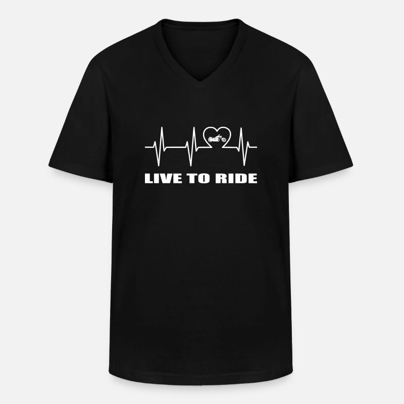 Motorrad - Männer-T-Shirt mit V-Ausschnitt - Schwarz