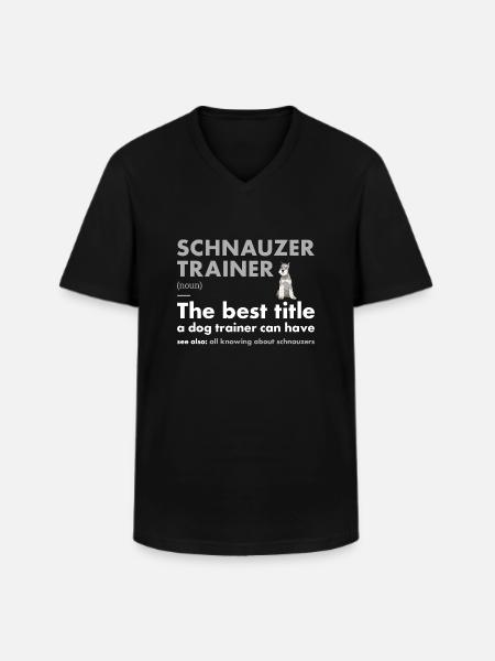 Schnauzer Trainer Definiton - Men's V-Neck T-Shirt - black
