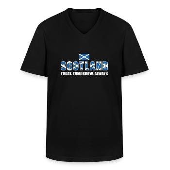 Scotland Today Tomorrow Always Scotland Rugby - Männer-T-Shirt mit V-Ausschnitt - Schwarz - Vorne - AI Model Male 178 dark (178cm)