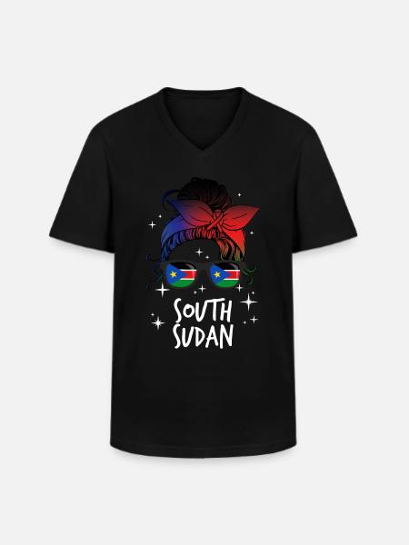 South Sudan - Men's V-Neck T-Shirt - black