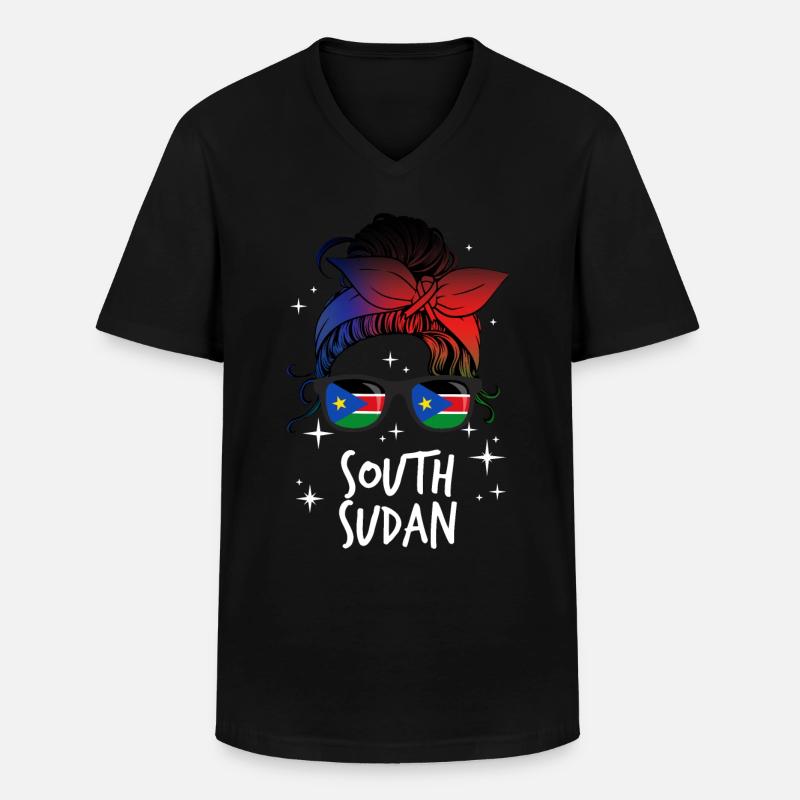 Südsudan - Männer-T-Shirt mit V-Ausschnitt - Schwarz