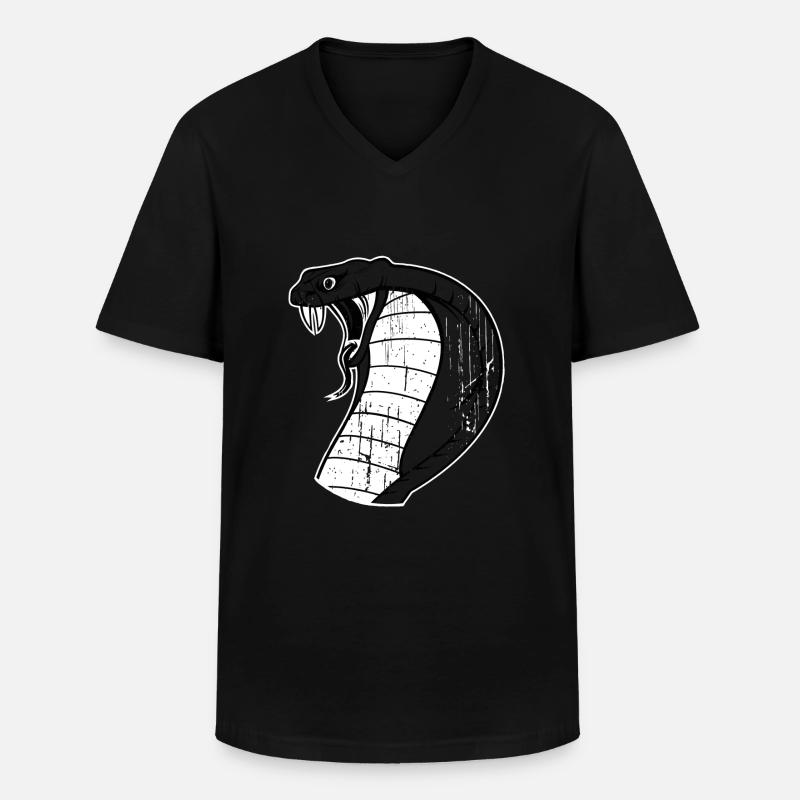 Cobra - Männer-T-Shirt mit V-Ausschnitt - Schwarz