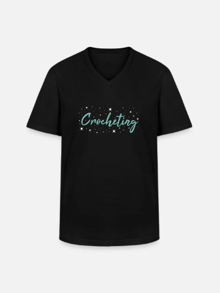 Crocheter Crocheting - Men's V-Neck T-Shirt - black