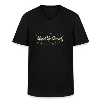 Comedian Stand Up Comedy - Men's V-Neck T-Shirt - black - Front - AI Model Male 178 dark (178cm)
