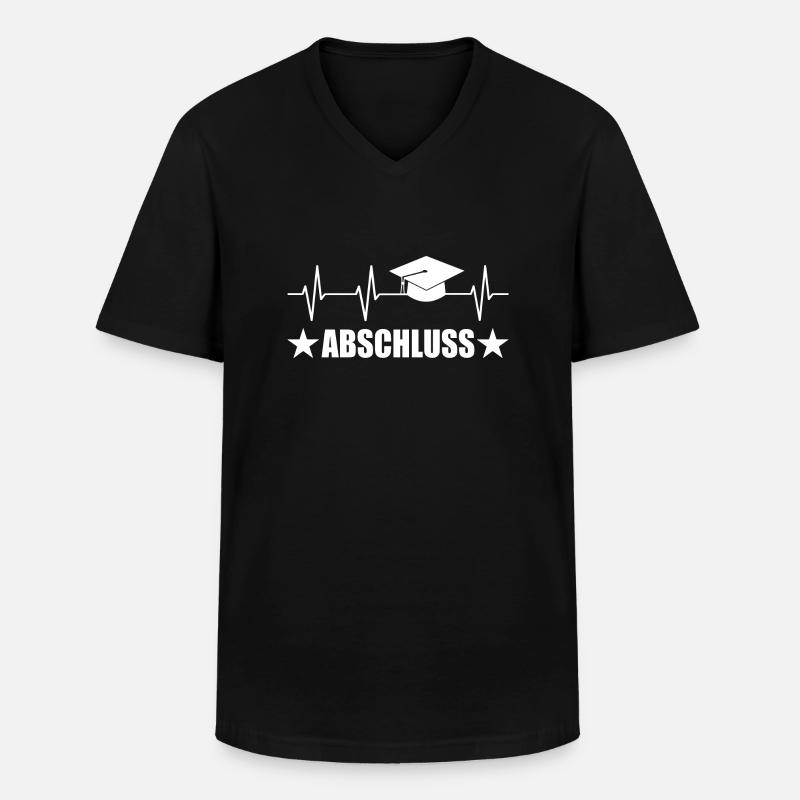 Abschluss - Männer-T-Shirt mit V-Ausschnitt - Schwarz