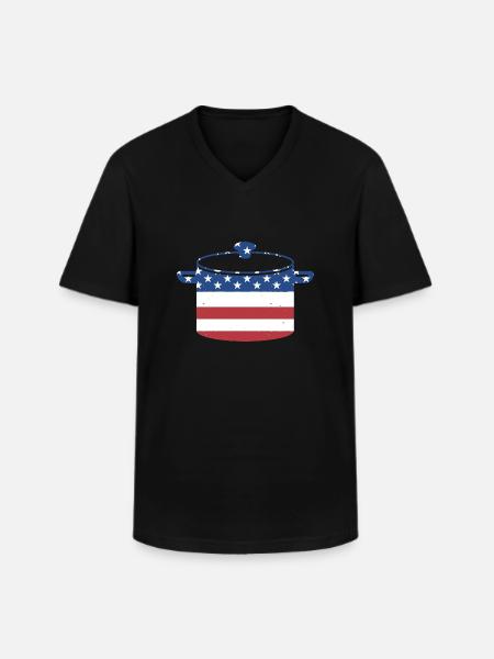 Cook Us Flag Cooking - Men's V-Neck T-Shirt - black