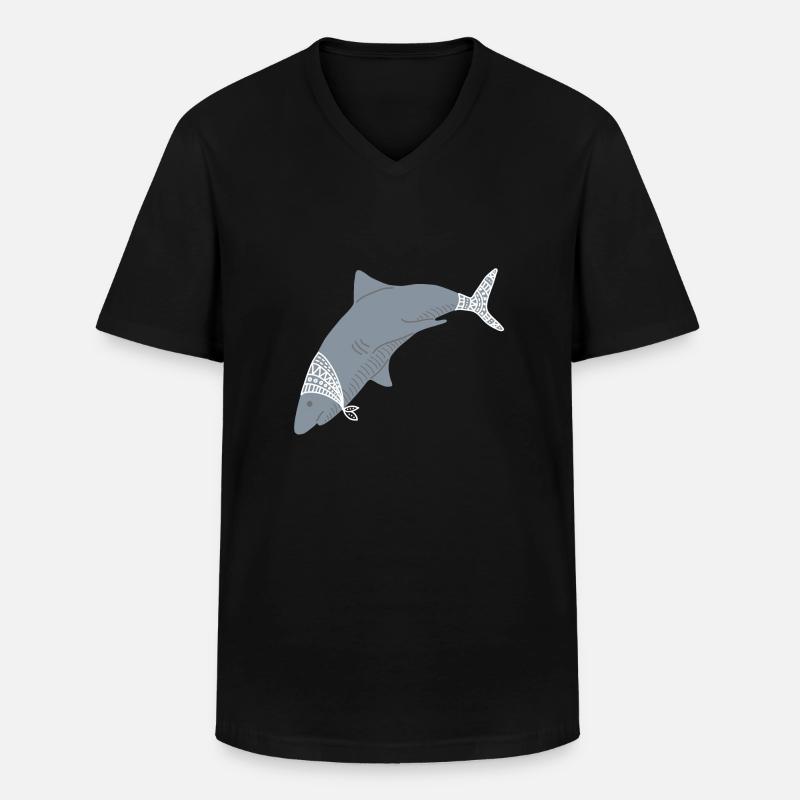 ARCTIC SHARK - Männer-T-Shirt mit V-Ausschnitt - Schwarz