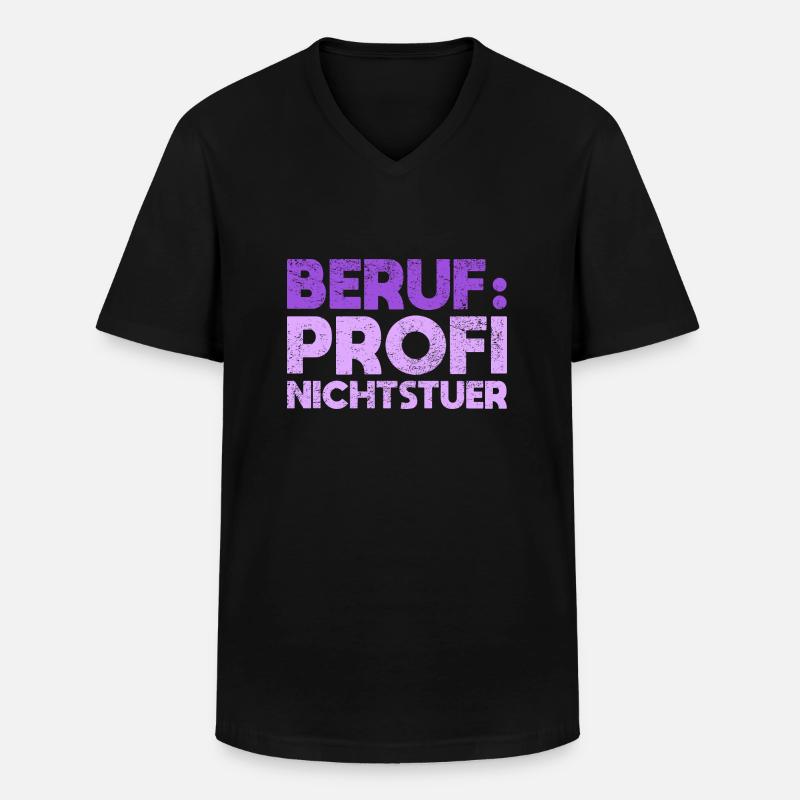 Beruf: Profi-Nichtstuer - Männer-T-Shirt mit V-Ausschnitt - Schwarz