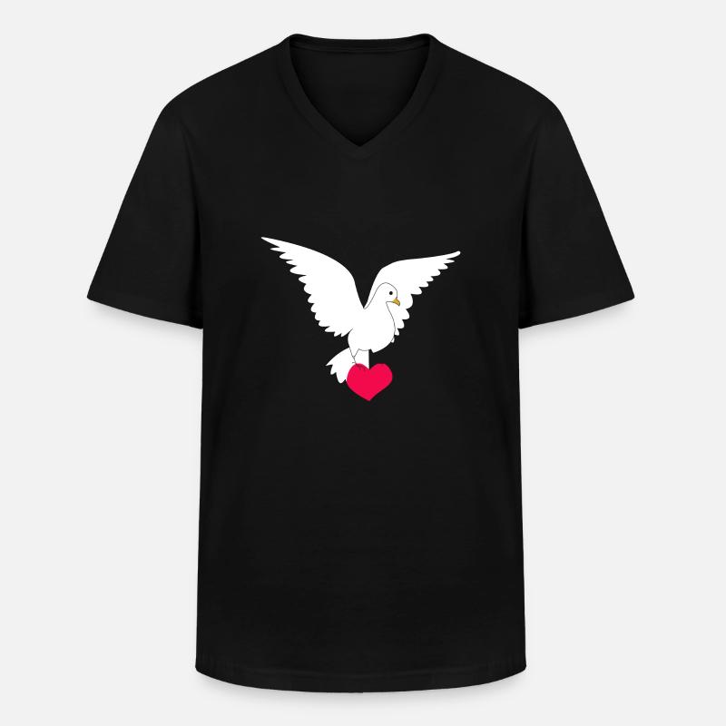 Friedenstaube - Männer-T-Shirt mit V-Ausschnitt - Schwarz