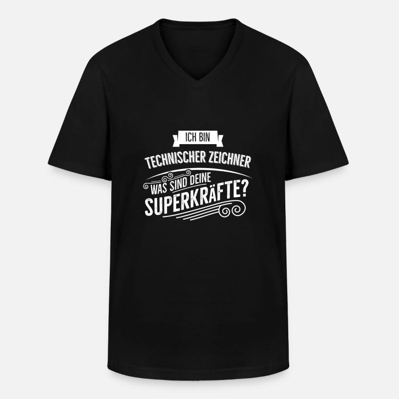 Technischer Zeichner - Männer-T-Shirt mit V-Ausschnitt - Schwarz