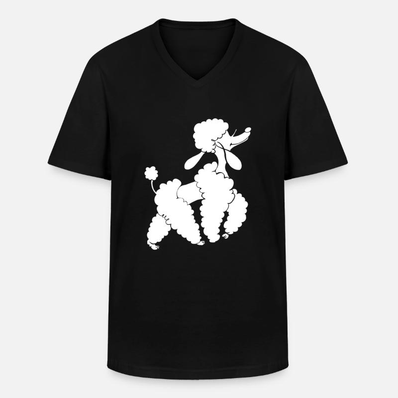 Pudel - Männer-T-Shirt mit V-Ausschnitt - Schwarz