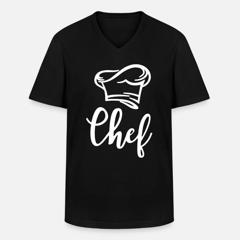 Chef Koch Küchenchef - Männer-T-Shirt mit V-Ausschnitt - Schwarz