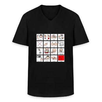 Minivokabular „Was zusammen machen” - Männer-T-Shirt mit V-Ausschnitt - Schwarz - Vorne - AI Model Male 178 dark (178cm)