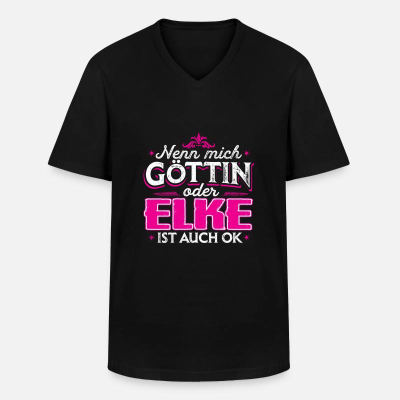 ELKE - Göttin - Männer-T-Shirt mit V-Ausschnitt - Schwarz