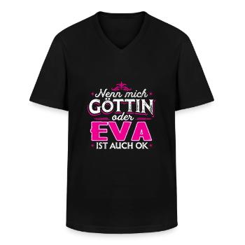 EVA - Göttin - Männer-T-Shirt mit V-Ausschnitt - Schwarz - Vorne - AI Model Male 178 dark (178cm)