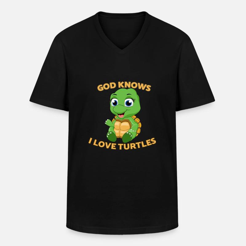 turtle sea turtle toad testudines - Men's V-Neck T-Shirt - black
