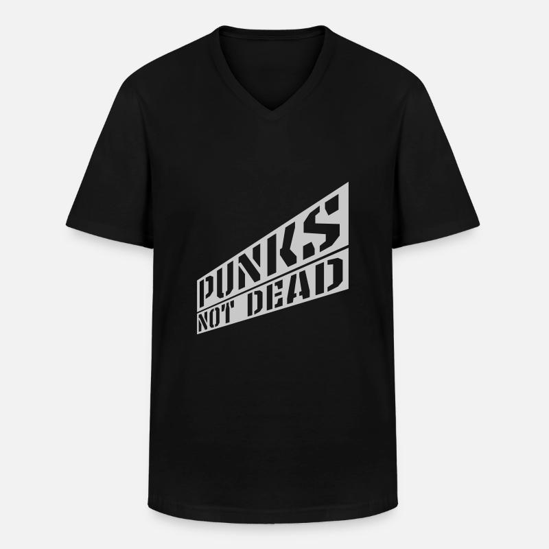 punks not dead Zitat - Männer-T-Shirt mit V-Ausschnitt - Schwarz