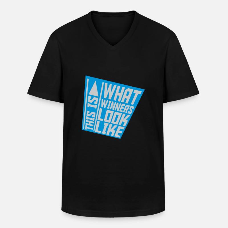 What Winners Look Like - Männer-T-Shirt mit V-Ausschnitt - Schwarz