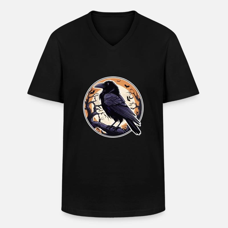 Halloween oder Hard Rock - Raven - Männer-T-Shirt mit V-Ausschnitt - Schwarz