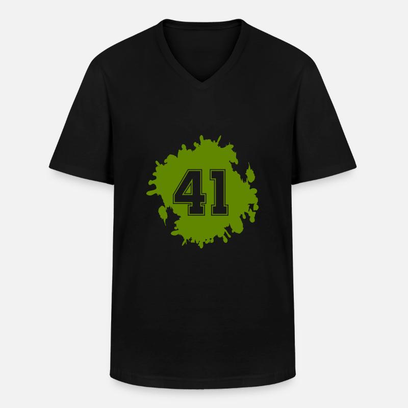 klecks 41 - Männer-T-Shirt mit V-Ausschnitt - Schwarz