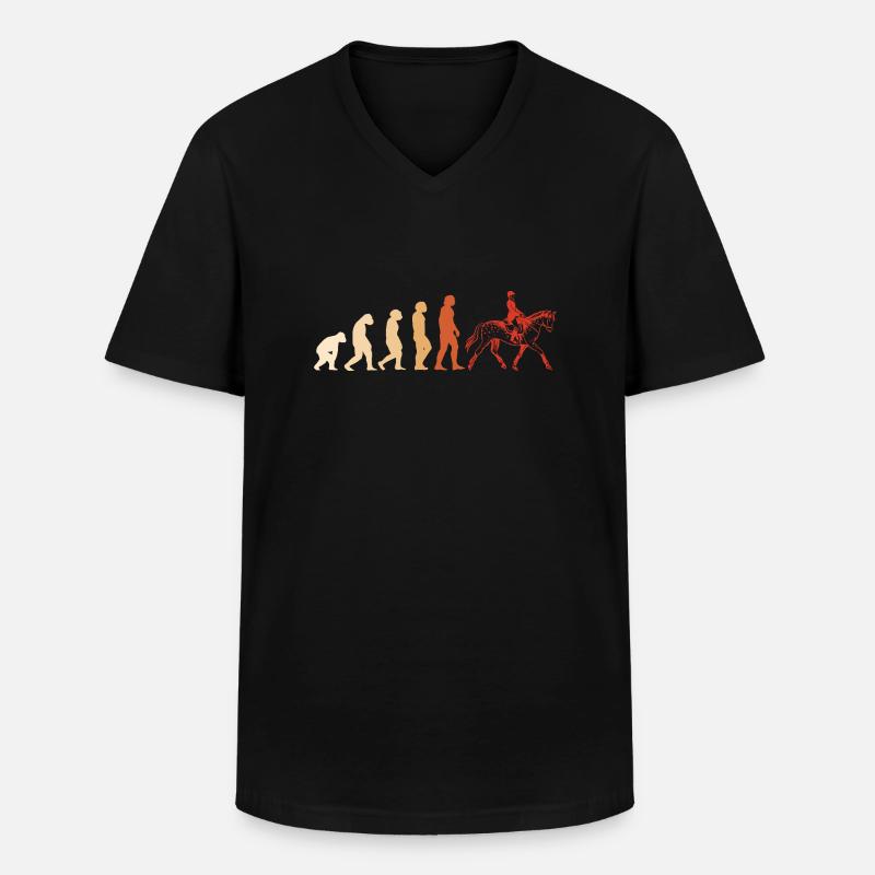 Rider Evolution Eventing - Männer-T-Shirt mit V-Ausschnitt - Schwarz