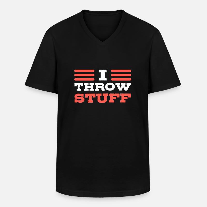 I Throw Stuff Speerwerfer - Männer-T-Shirt mit V-Ausschnitt - Schwarz
