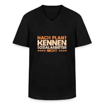 Nach Plan? Kennen Sozialarbeiter Nicht - Männer-T-Shirt mit V-Ausschnitt - Schwarz - Vorne - AI Model Male 178 dark (178cm)