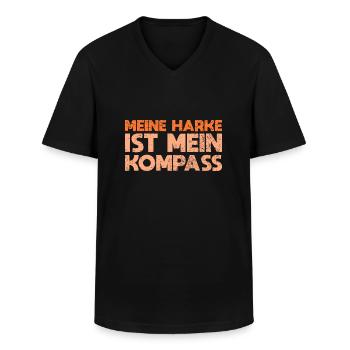 Meine Harke Ist Mein Kompass - Männer-T-Shirt mit V-Ausschnitt - Schwarz - Vorne - AI Model Male 178 dark (178cm)