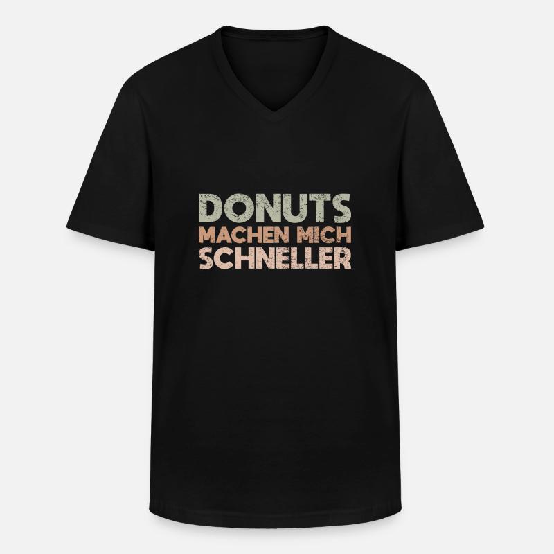 Donuts Machen Mich Schneller - Männer-T-Shirt mit V-Ausschnitt - Schwarz