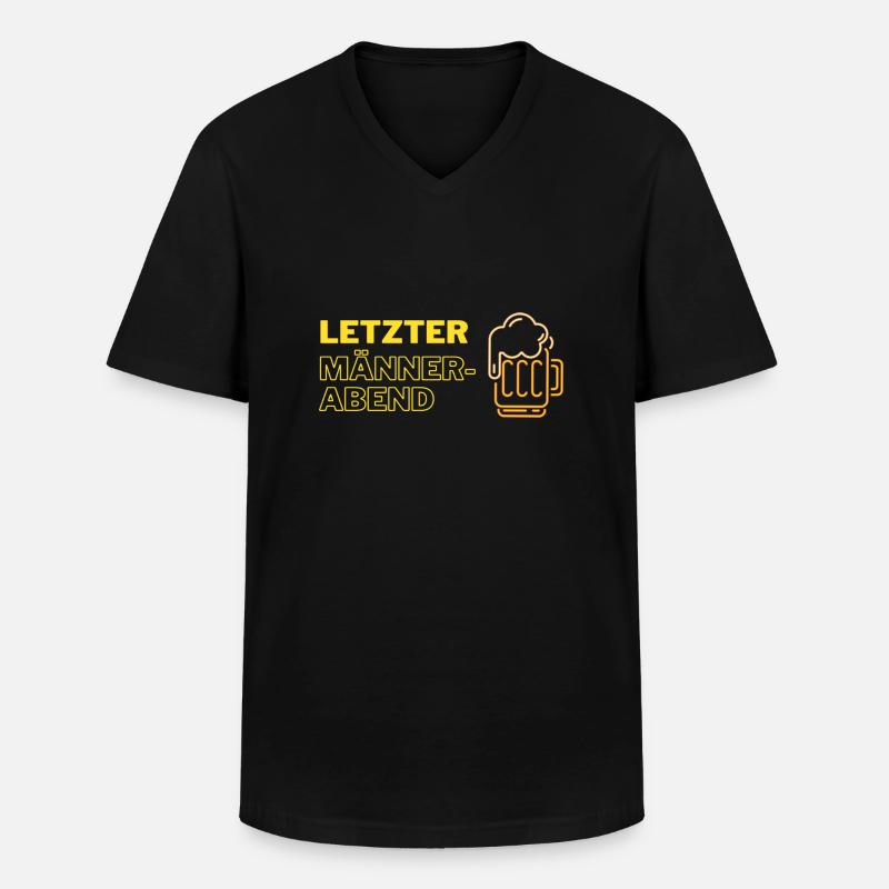 Letzter Männerabend Bier - Männer-T-Shirt mit V-Ausschnitt - Schwarz