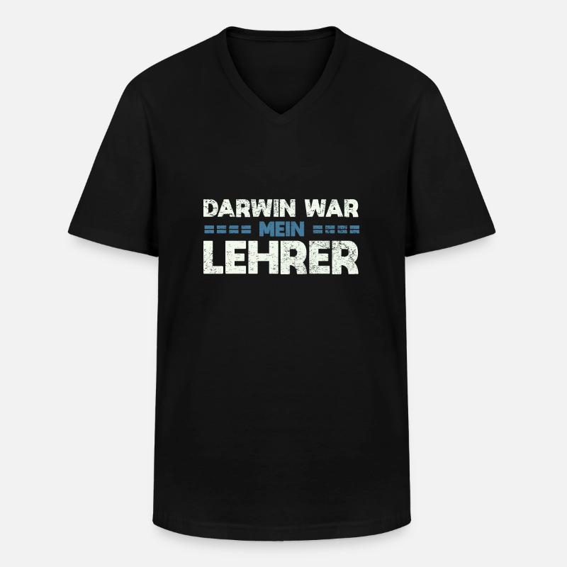 Darwin War Mein Lehrer - Männer-T-Shirt mit V-Ausschnitt - Schwarz