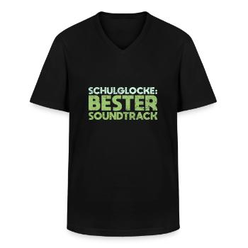 Schulglocke: Bester Soundtrack - Männer-T-Shirt mit V-Ausschnitt - Schwarz - Vorne - AI Model Male 178 dark (178cm)
