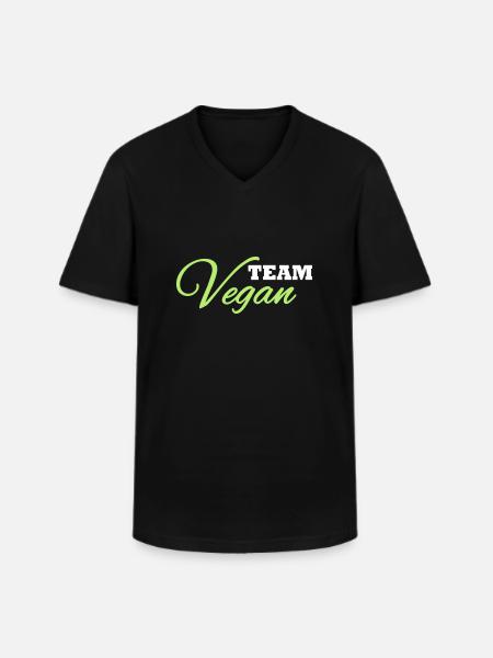 Team Vegan - Men's V-Neck T-Shirt - black