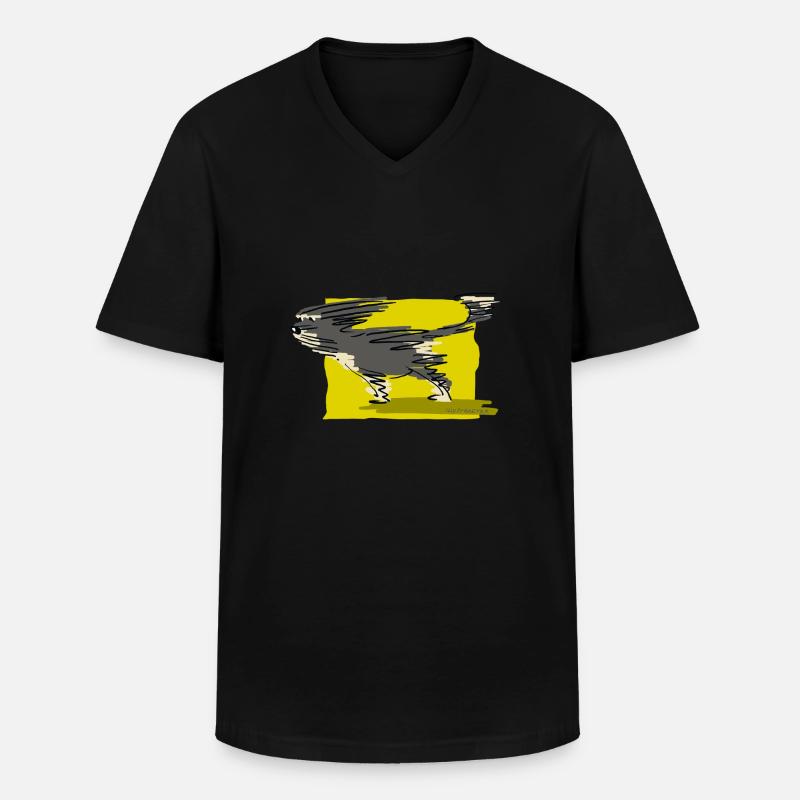 Gegenwind - Männer-T-Shirt mit V-Ausschnitt - Schwarz
