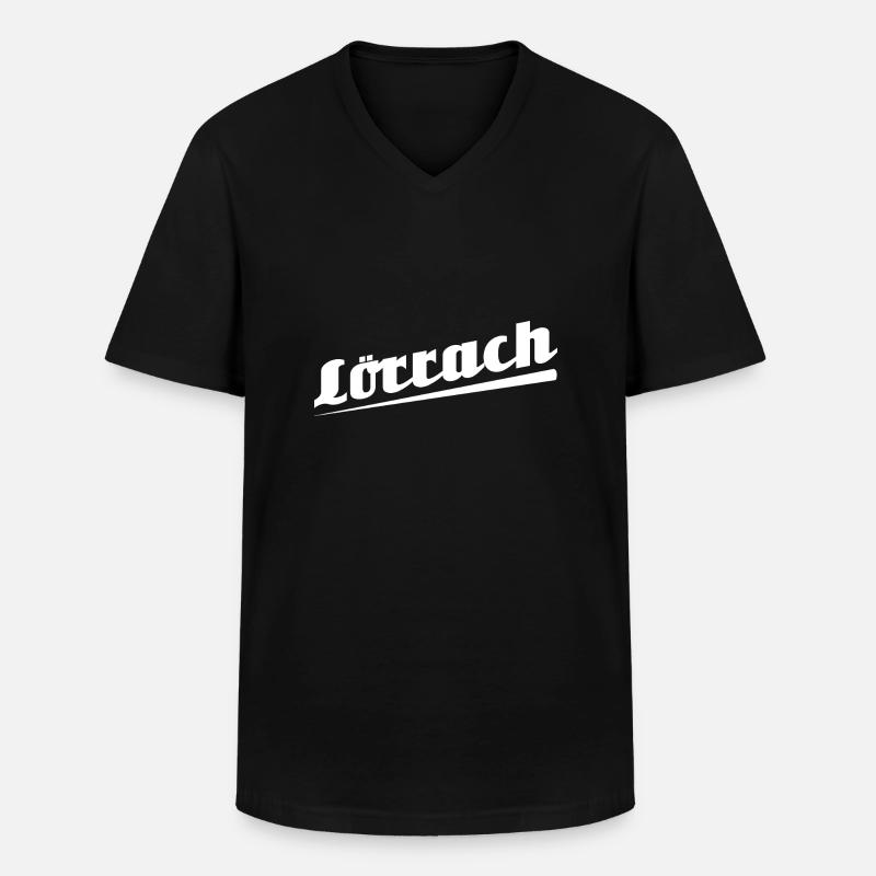 Lörrach - Textdesign mit Stadtnamen - Männer-T-Shirt mit V-Ausschnitt - Schwarz