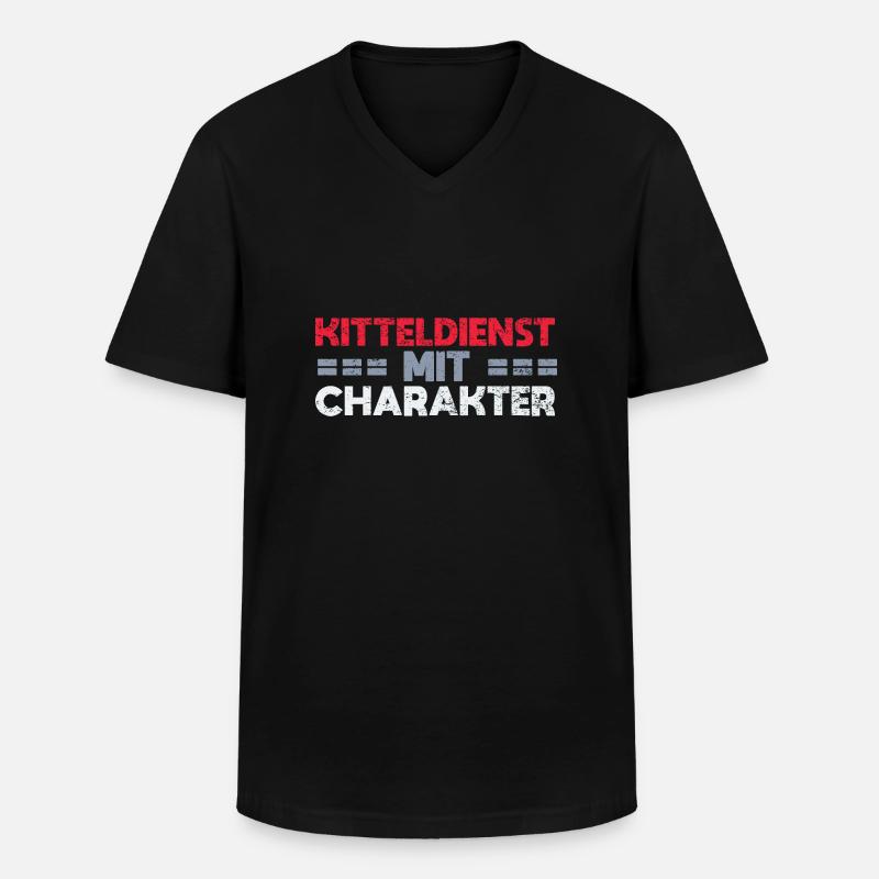 Kitteldienst Mit Charakter - Männer-T-Shirt mit V-Ausschnitt - Schwarz