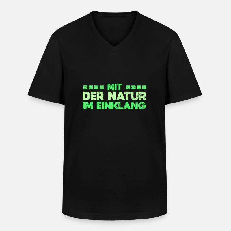 Mit Der Natur Im Einklang - Männer-T-Shirt mit V-Ausschnitt - Schwarz