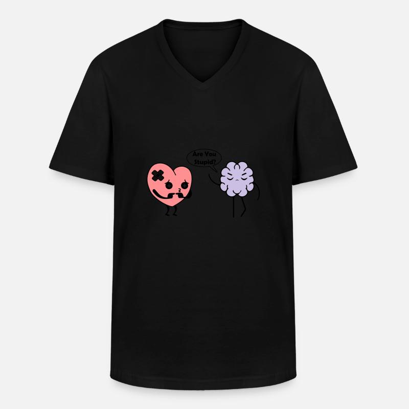 Lerne Herz - Männer-T-Shirt mit V-Ausschnitt - Schwarz