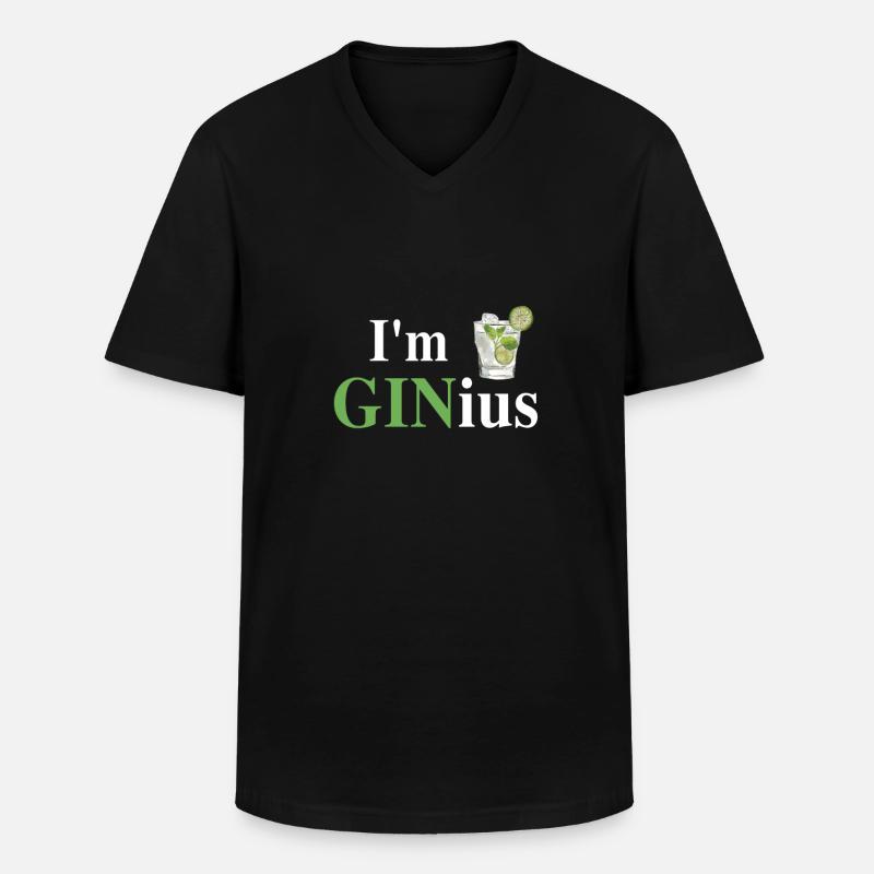 Gin - Männer-T-Shirt mit V-Ausschnitt - Schwarz