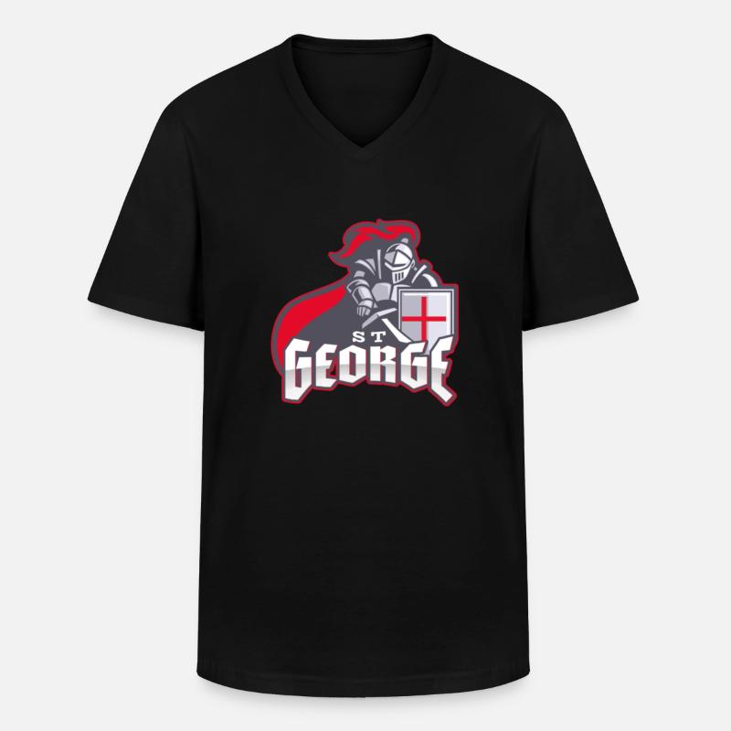 St George, Englisches Erbe - Männer-T-Shirt mit V-Ausschnitt - Schwarz