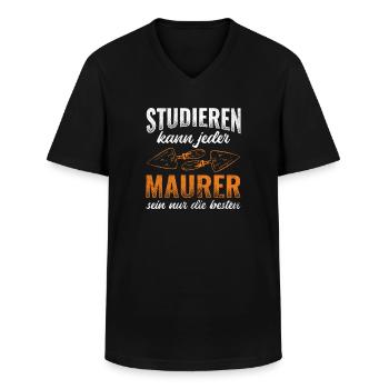 Studieren Kann Jeder Maurer Nur Die Besten Maurer - Männer-T-Shirt mit V-Ausschnitt - Schwarz - Vorne - AI Model Male 178 dark (178cm)