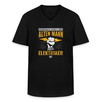 Elektriker Elektrik - Männer-T-Shirt mit V-Ausschnitt - Schwarz - Vorne - AI Model Male 178 dark (178cm)