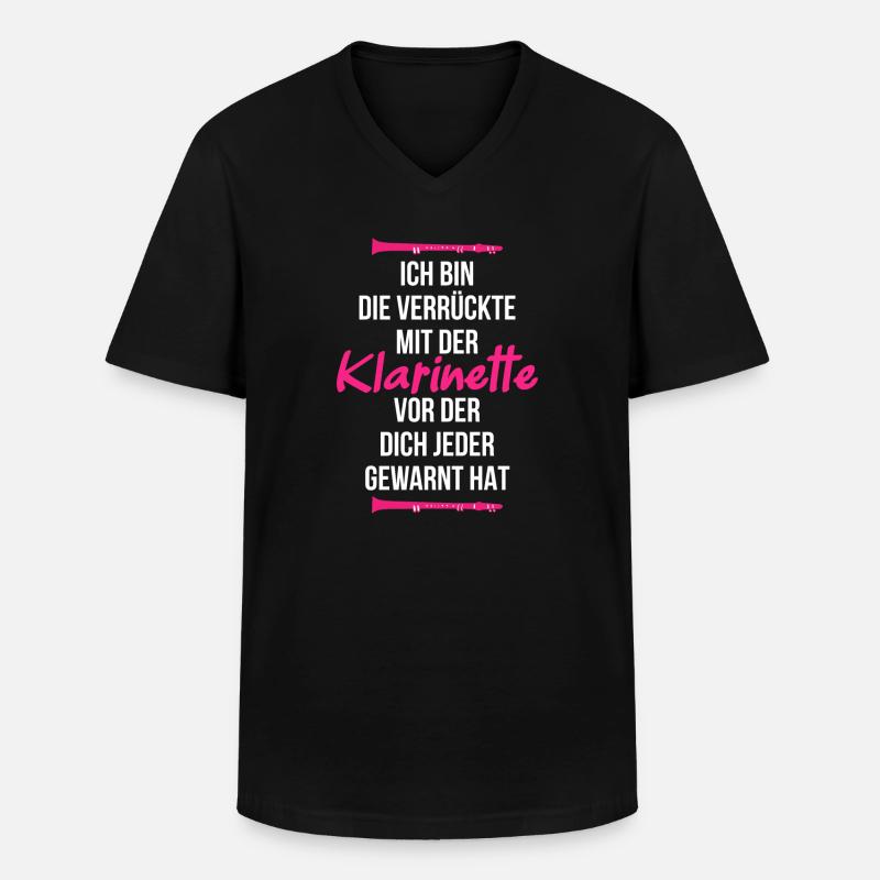 Klarinette Orchester - Männer-T-Shirt mit V-Ausschnitt - Schwarz